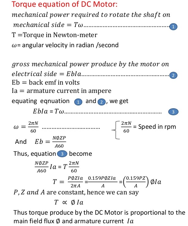 torque-equation-of-dc-motor