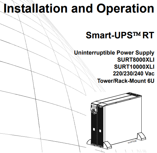 Installation and Operation Uninterruptible Power Supply