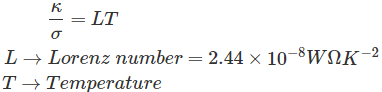 Relationship of Electrical & Thermal Conductivity - Wiedemann Franz Law