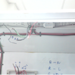Fluorescent lamp which the current come from the DB and from that the current go to the bulb