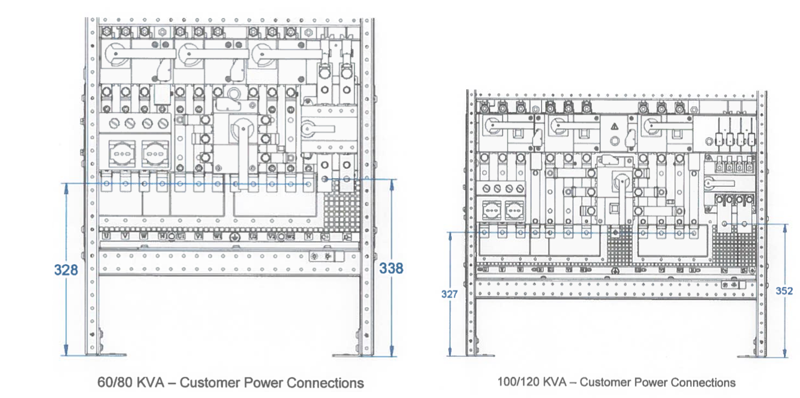 UPS customer electrical power connections