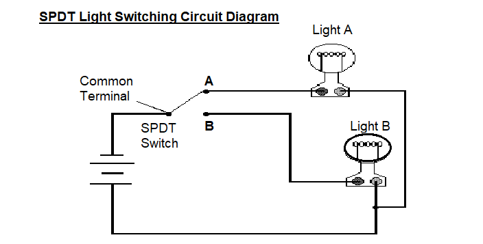 SPDT Light Switching Circuit Diagram